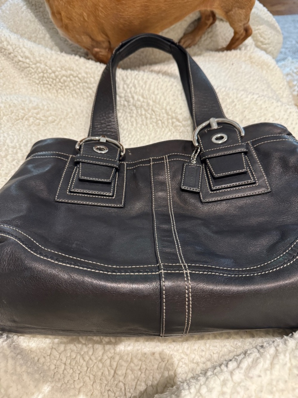 Coach Y2K Vintage Soho Mia LARGE black  Leather Shoulder Tote Handbag